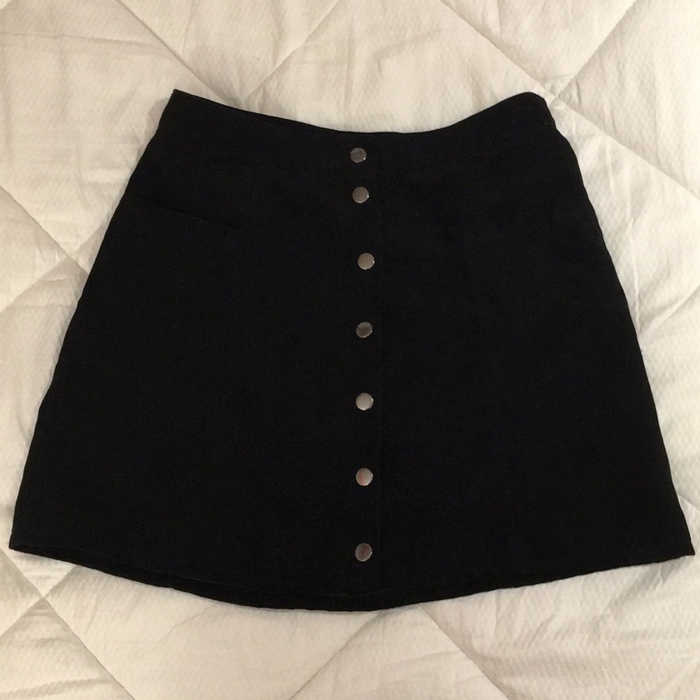 Black Suede Skirt H&M
